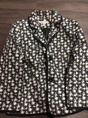 Black & White Patterned Quilted Jacket